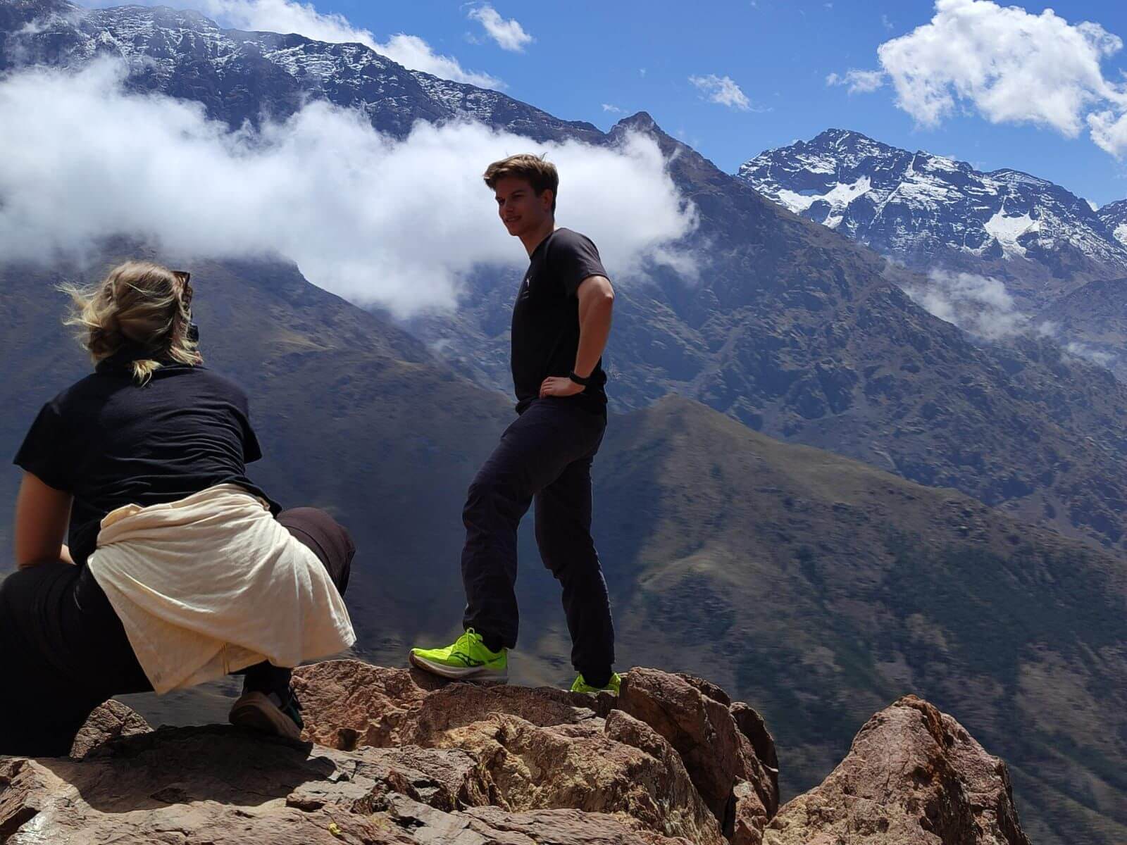 Mount Toubkal viewed from Talamrout Summit in Morocco's High Atlas Mountains