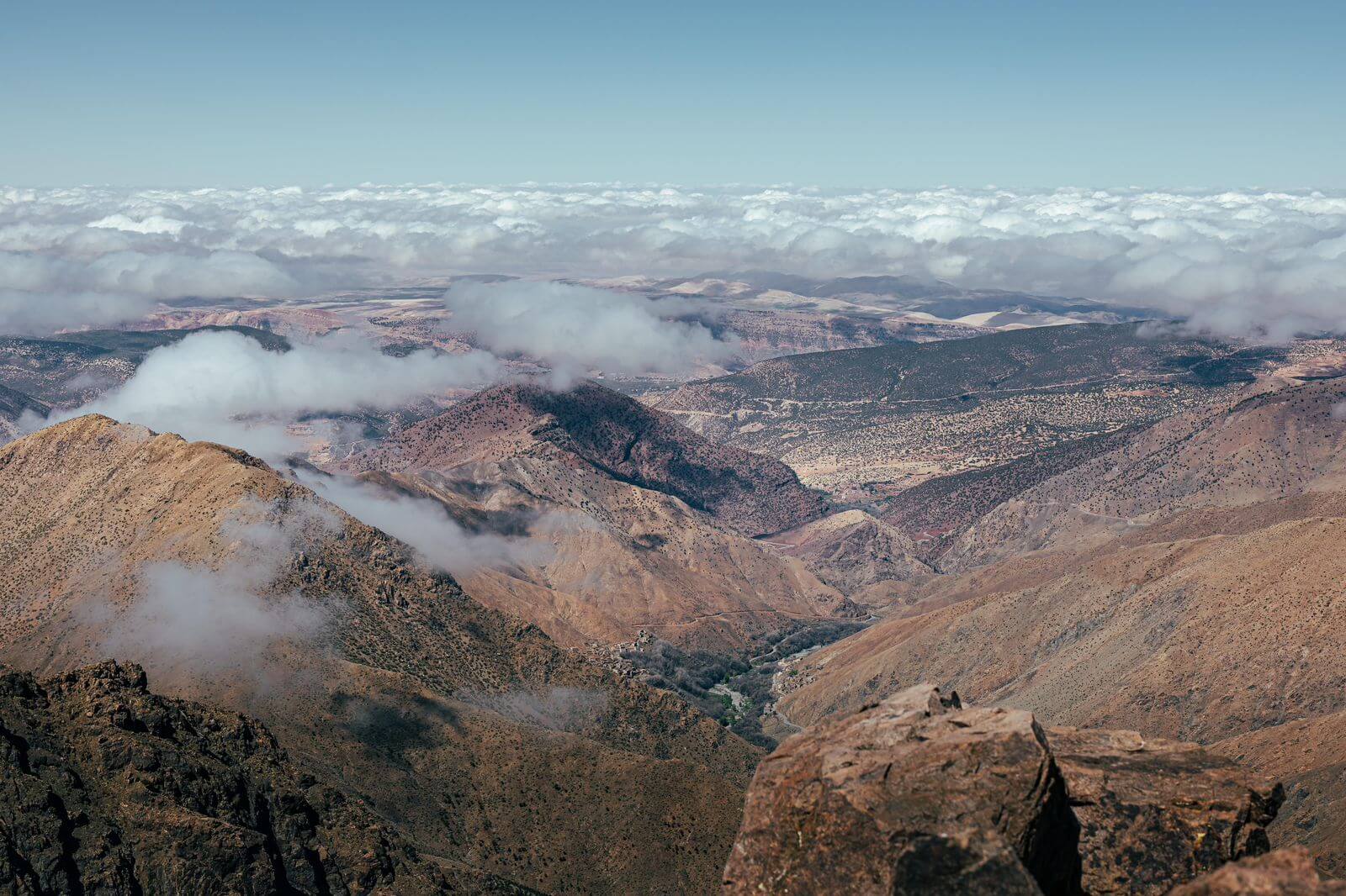 Imnane Valley stretching through the High Atlas Mountains