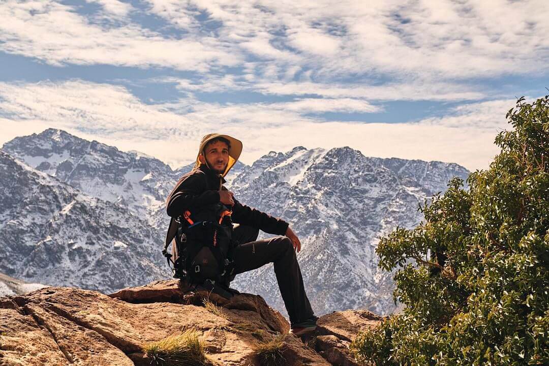 Radouane taking a break on Talamrout in Morocco's High Atlas