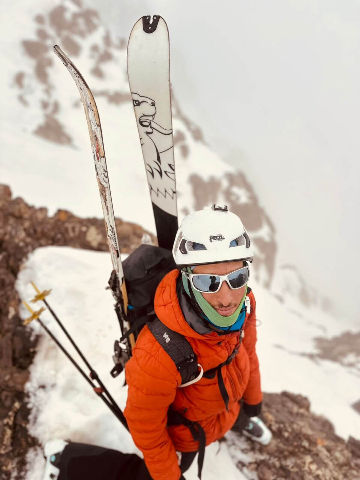 Radouane skiing in the High Atlas Mountains of Morocco