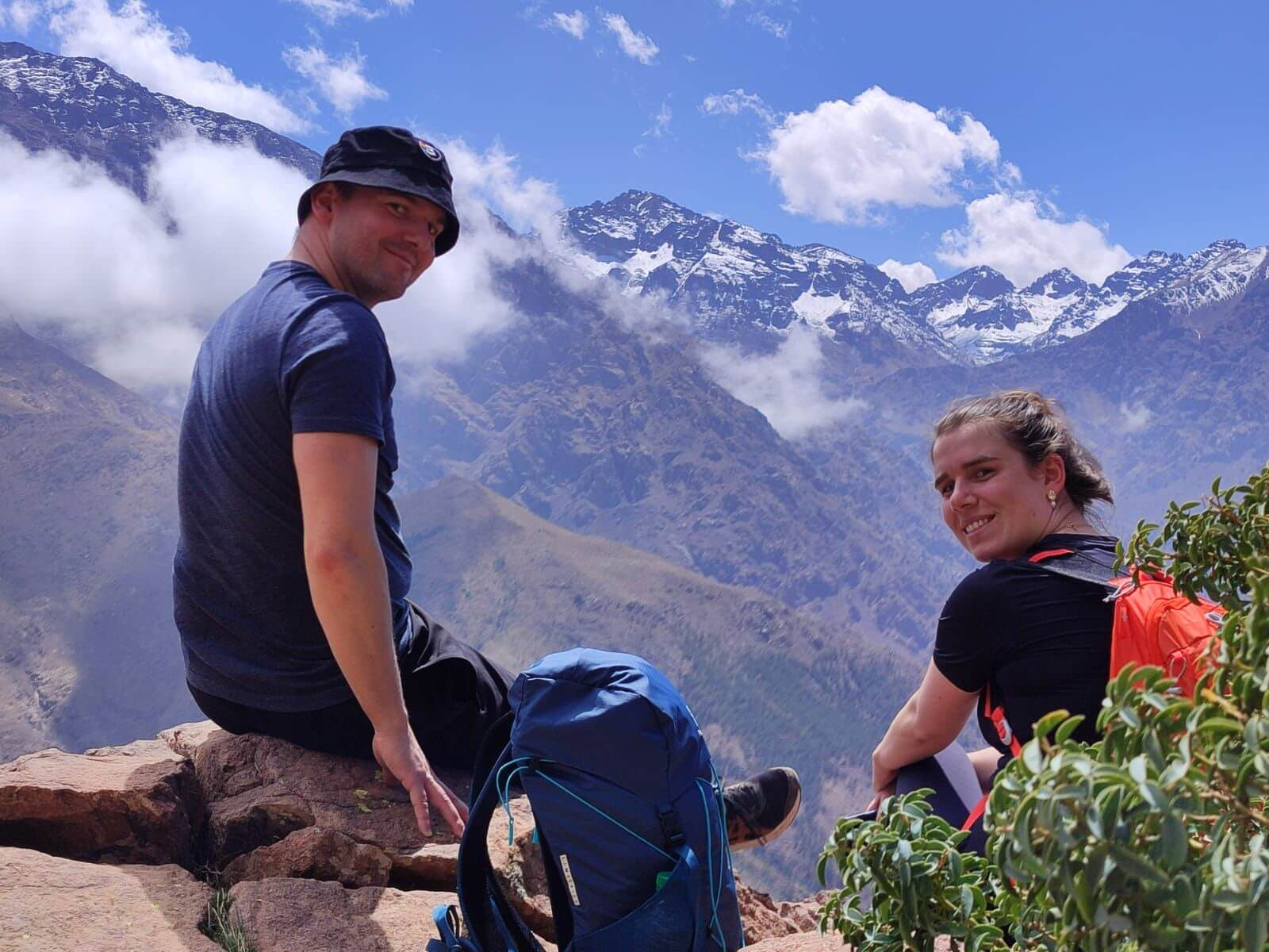 Mountain view toward Mount Toubkal from Talamrout in the High Atlas