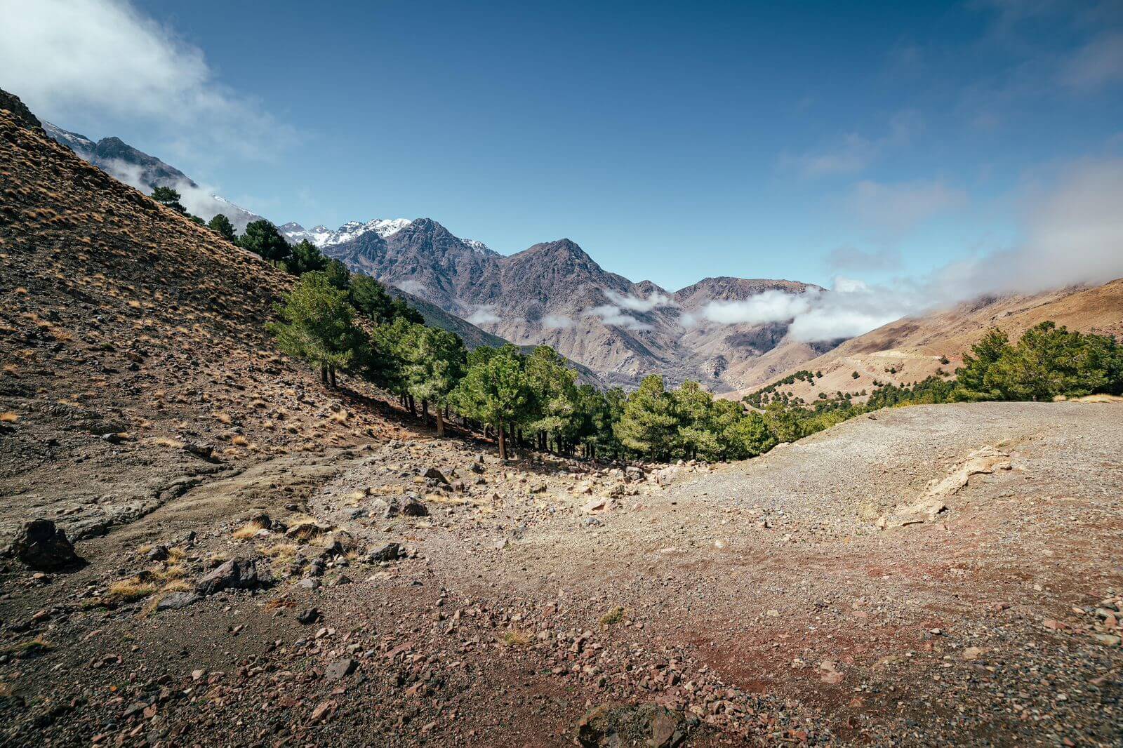 View over Imlil from Tizi n’Tamatert in the High Atlas Mountains